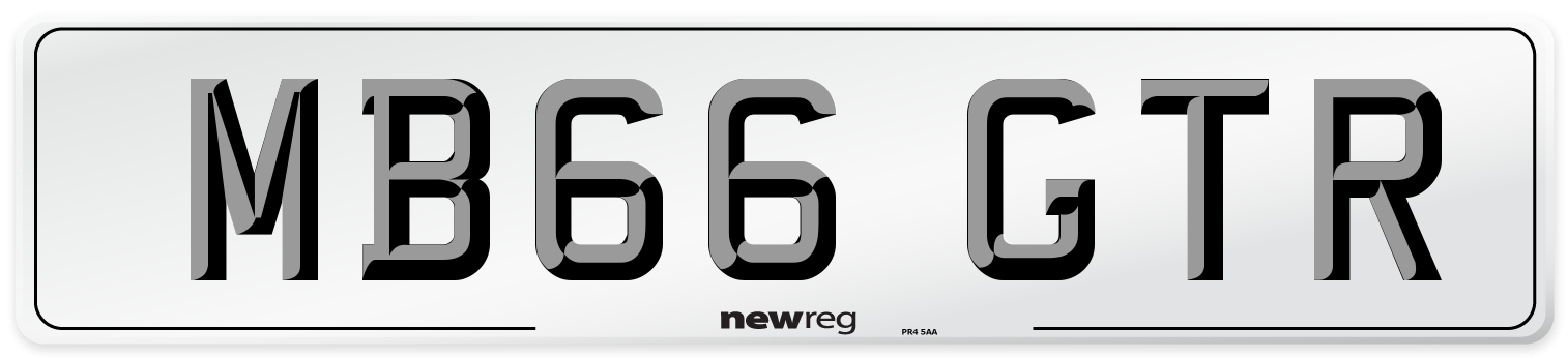MB66 GTR Number Plate from New Reg
